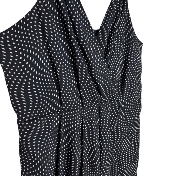 Express Black/White Polka Dots Y2K Baby doll top Tulip mini dress Women's size L - Picture 5 of 10